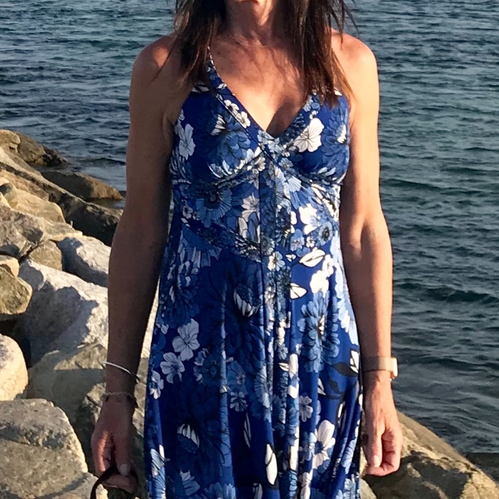 INC International Concepts Blue Floral Maxi Dress